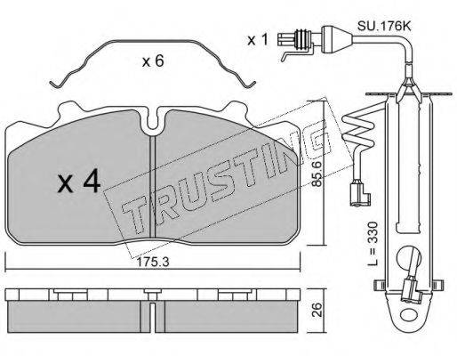 TRUSTING 5982W Комплект гальмівних колодок, дискове гальмо