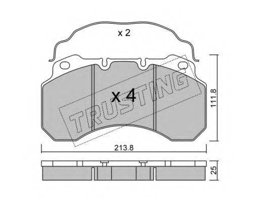 TRUSTING 6040 Комплект гальмівних колодок, дискове гальмо