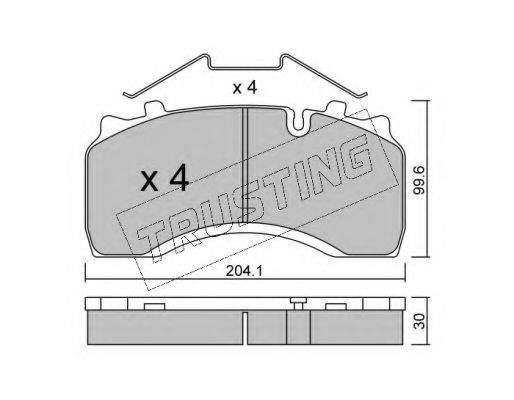 TRUSTING 6060 Комплект гальмівних колодок, дискове гальмо