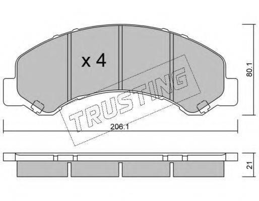 TRUSTING 6370 Комплект гальмівних колодок, дискове гальмо