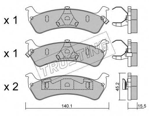 TRUSTING 6440 Комплект гальмівних колодок, дискове гальмо