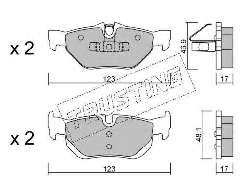 TRUSTING 6580 Комплект гальмівних колодок, дискове гальмо