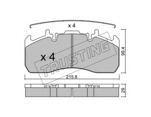 TRUSTING 8240 Комплект гальмівних колодок, дискове гальмо
