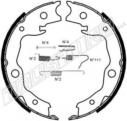TRUSTING 067198K Комплект гальмівних колодок, стоянкова гальмівна система