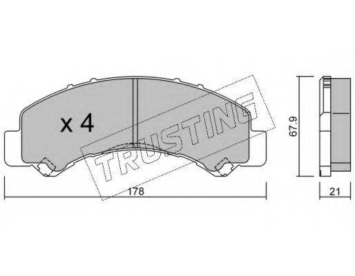 TRUSTING 9410 Комплект гальмівних колодок, дискове гальмо