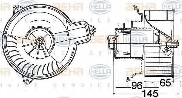 HELLA 8EW009158101 Вентилятор салону