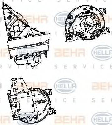 HELLA 8EW009158391 Вентилятор салону