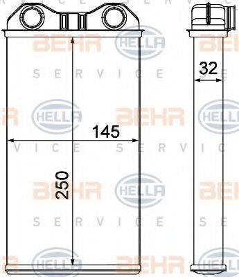 HELLA 8FH351000621 Теплообмінник, опалення салону