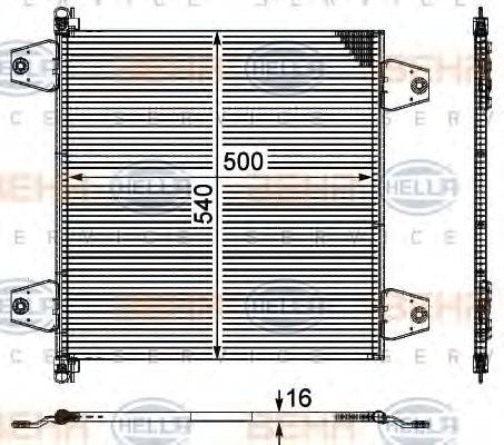 HELLA 8FC351029091 Конденсатор, кондиціонер