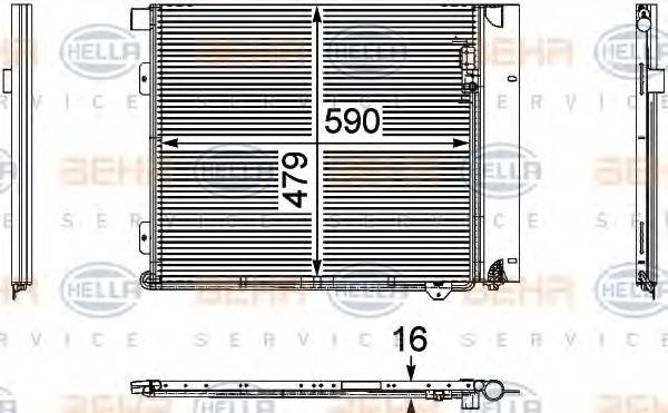 HELLA 8FC351029371 Конденсатор, кондиціонер