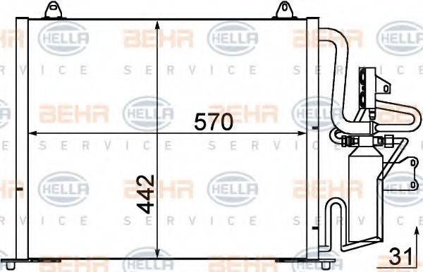 HELLA 8FC351035471 Конденсатор, кондиціонер