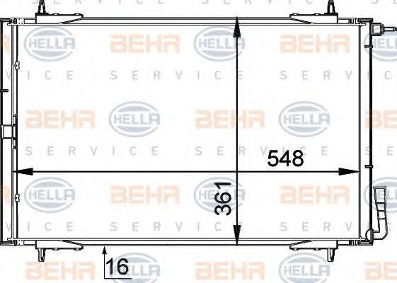 HELLA 8FC351037511 Конденсатор, кондиціонер