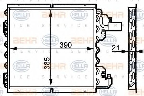 HELLA 8FC351038621 Конденсатор, кондиціонер