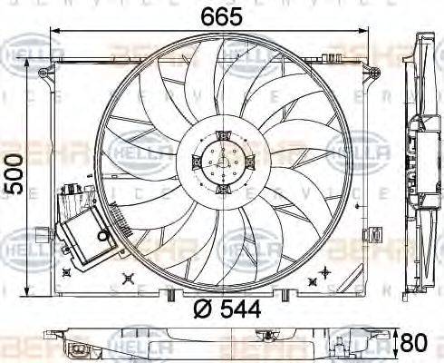 HELLA 8EW351040091 Вентилятор, охолодження двигуна