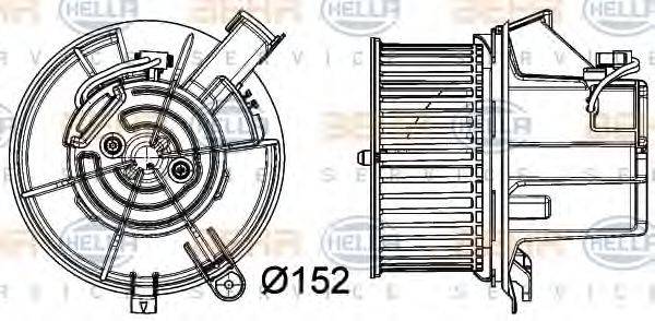 HELLA 8EW351040301 Вентилятор салону