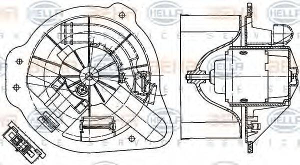 HELLA 8EW351041221 Вентилятор салону