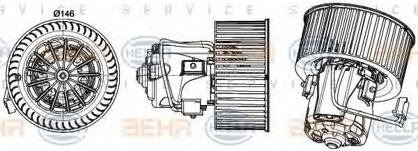 HELLA 8EW351043261 Вентилятор салону