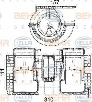 HELLA 8EW351104051 Вентилятор салону