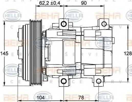 HELLA 8FK351113361 Компресор, кондиціонер