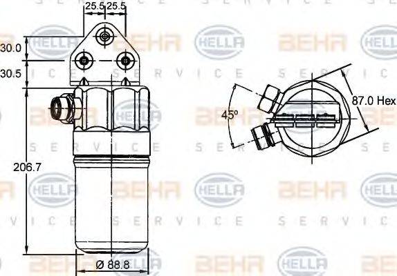 HELLA 8FT351192381 Осушувач, кондиціонер