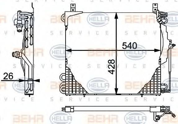 HELLA 8FC351301481 Конденсатор, кондиціонер