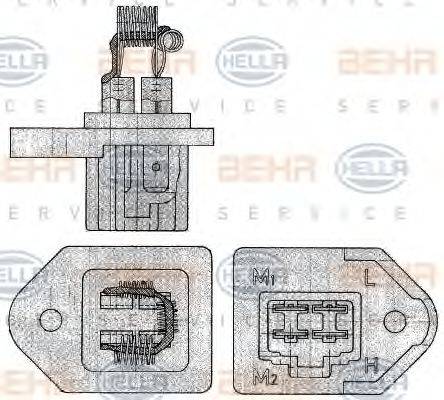 HELLA 9ML351303301 Опір, вентилятор салону