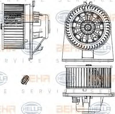 HELLA 8EW351303361 Вентилятор салону