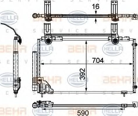 HELLA 8FC351303761 Конденсатор, кондиціонер