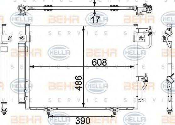 HELLA 8FC351304081 Конденсатор, кондиціонер