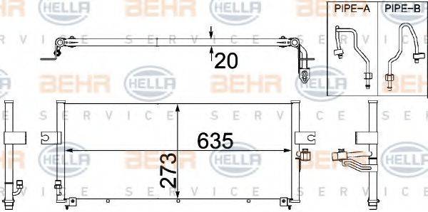 HELLA 8FC351306341 Конденсатор, кондиціонер