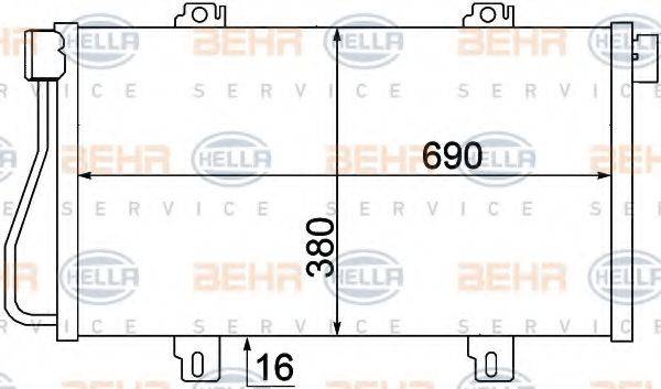 HELLA 8FC351306681 Конденсатор, кондиціонер