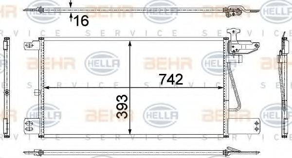 HELLA 8FC351307721 Конденсатор, кондиціонер