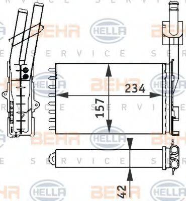 HELLA 8FH351313051 Теплообмінник, опалення салону