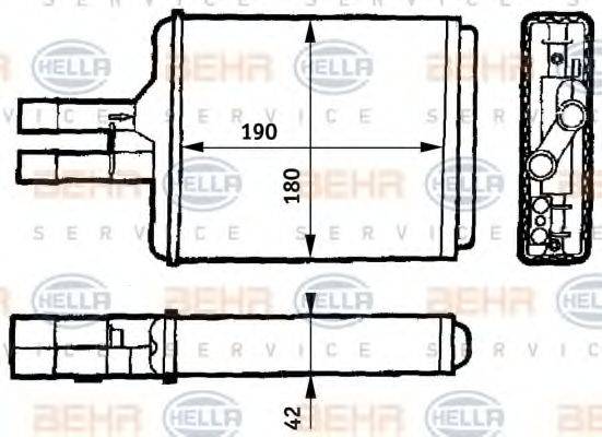 HELLA 8FH351313141 Теплообмінник, опалення салону