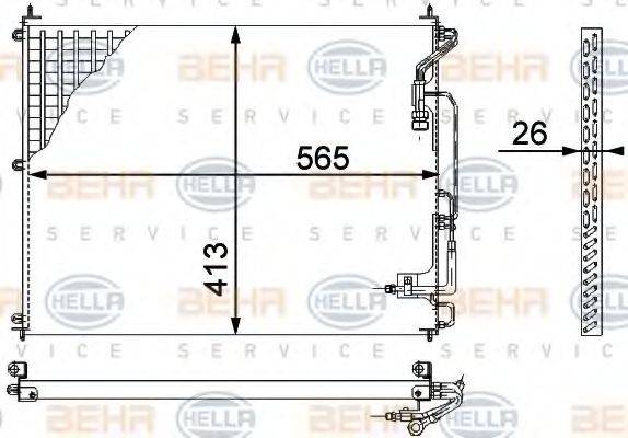 HELLA 8FC351317221 Конденсатор, кондиціонер