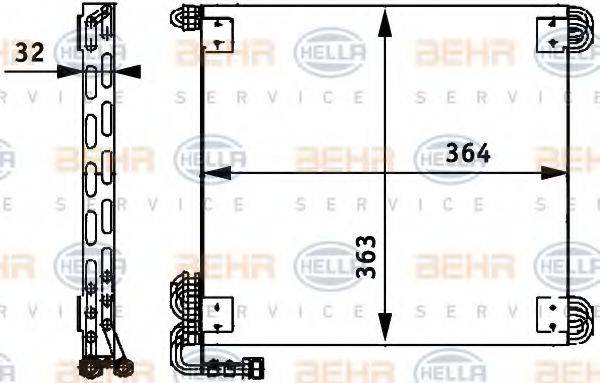 HELLA 8FC351317471 Конденсатор, кондиціонер