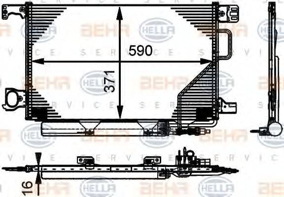 HELLA 8FC351317501 Конденсатор, кондиціонер