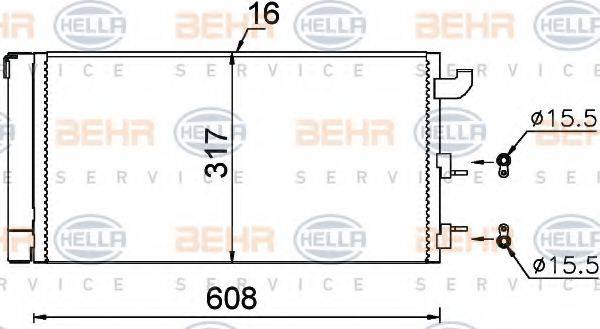 HELLA 8FC351318721 Конденсатор, кондиціонер