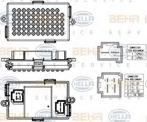 HELLA 5HL351321531 Регулятор, вентилятор салону