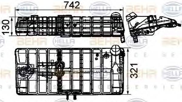 HELLA 8MA376705241 Компенсаційний бак, охолоджуюча рідина