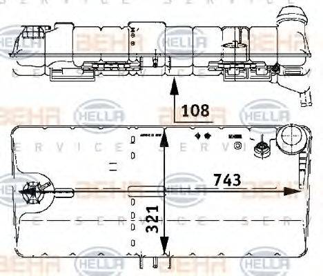 HELLA 8MA376705331 Компенсаційний бак, охолоджуюча рідина