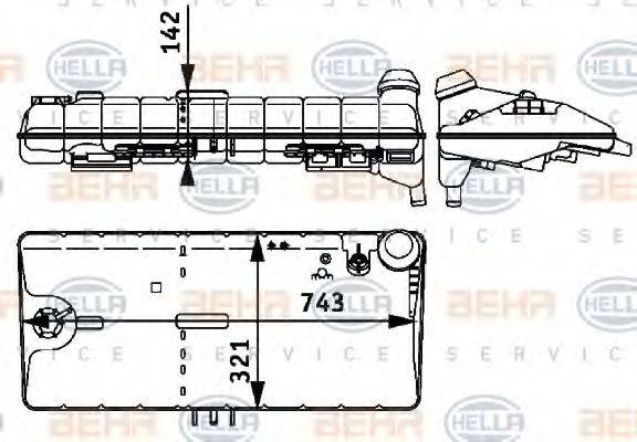 HELLA 8MA376705381 Компенсаційний бак, охолоджуюча рідина