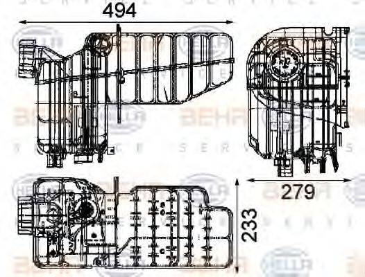 HELLA 8MA376705461 Компенсаційний бак, охолоджуюча рідина