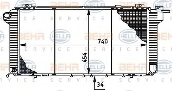 HELLA 8MK376706281 Радіатор, охолодження двигуна