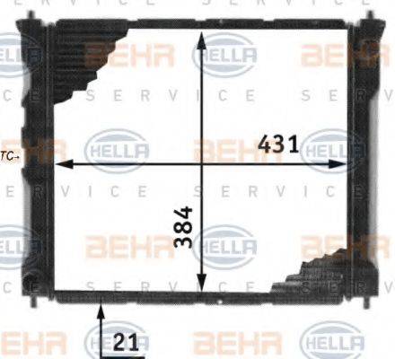 HELLA 8MK376707091 Радіатор, охолодження двигуна