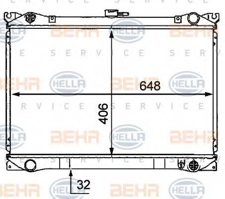 HELLA 8MK376707631 Радіатор, охолодження двигуна