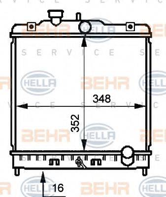 HELLA 8MK376707781 Радіатор, охолодження двигуна