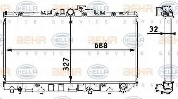 HELLA 8MK376708181 Радіатор, охолодження двигуна