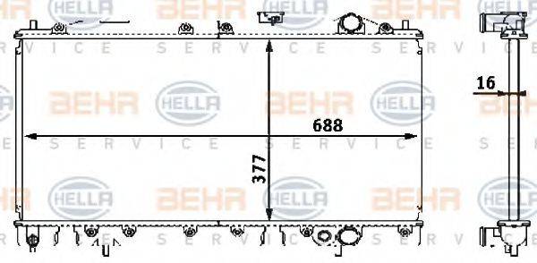 HELLA 8MK376708401 Радіатор, охолодження двигуна