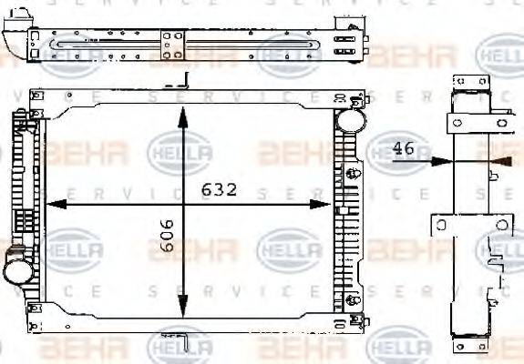 HELLA 8MK376709321 Радіатор, охолодження двигуна